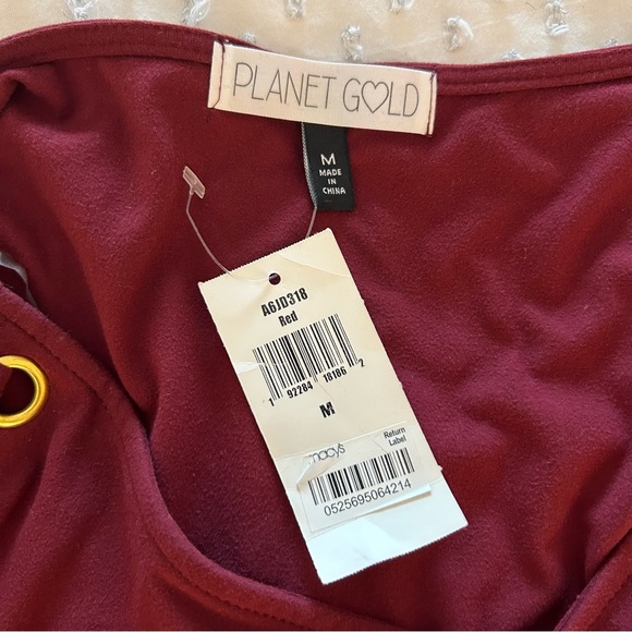 NWT Planet Gold Maroon V-Neck Bodycon Dress - Picture 5 of 8